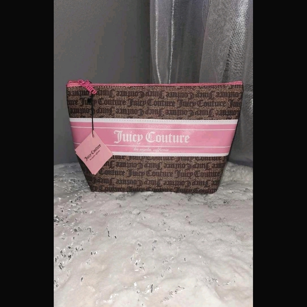 Juicy Couture cosmetic bag brown pink